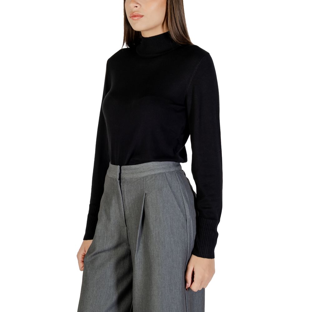ICHI Black Viscose Turtleneck | Regal Royce