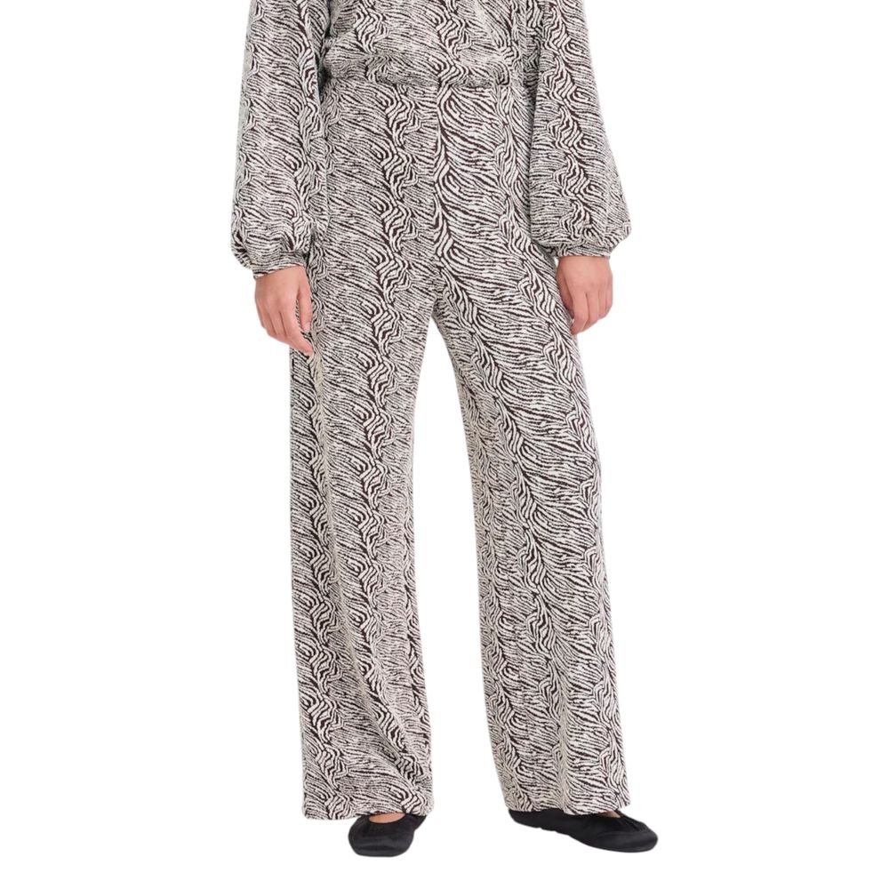ICHI Brown Polyester Casual Pants | Regal Royce