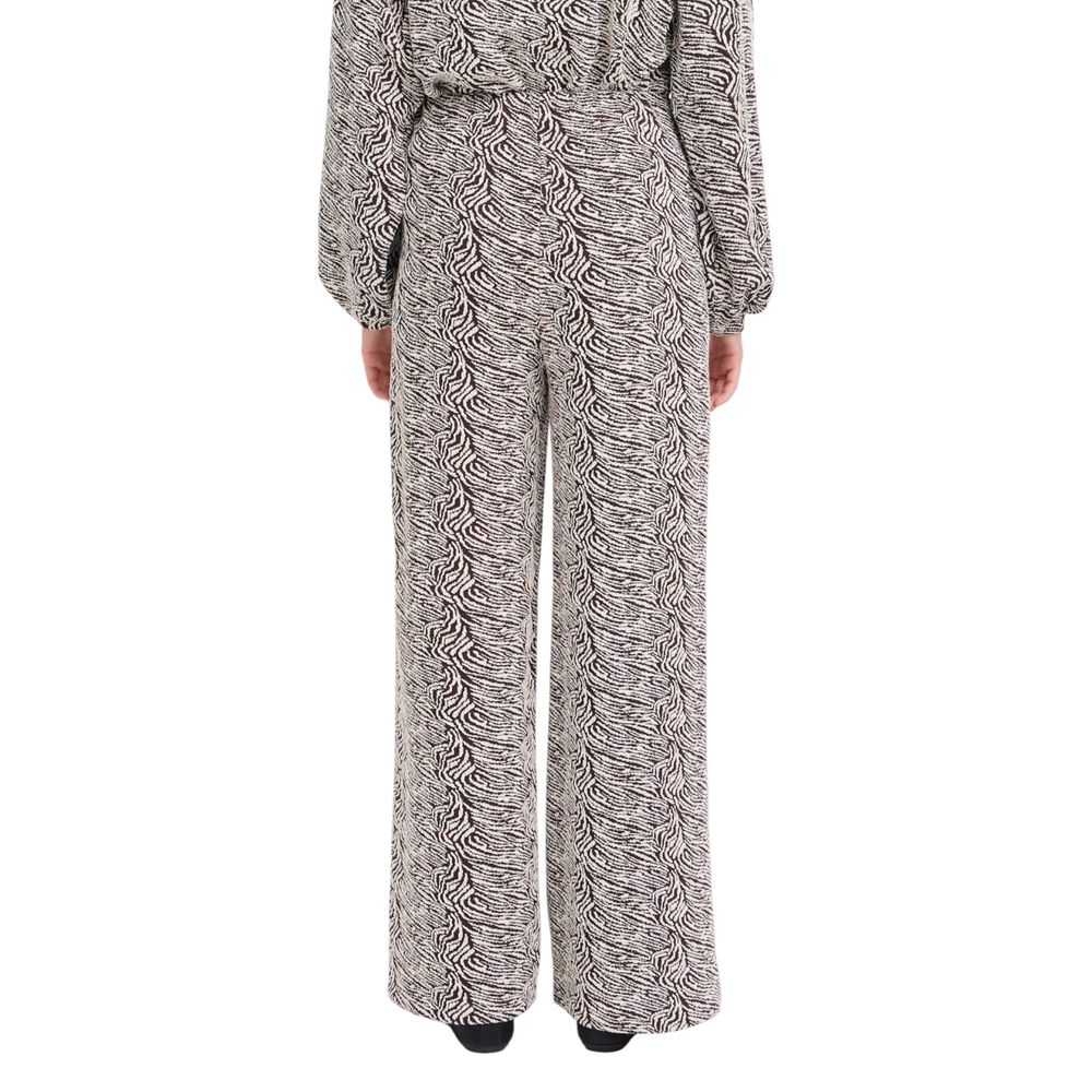ICHI Brown Polyester Casual Pants | Regal Royce