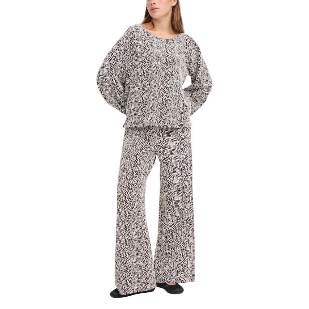 ICHI Brown Polyester Casual Pants | Regal Royce
