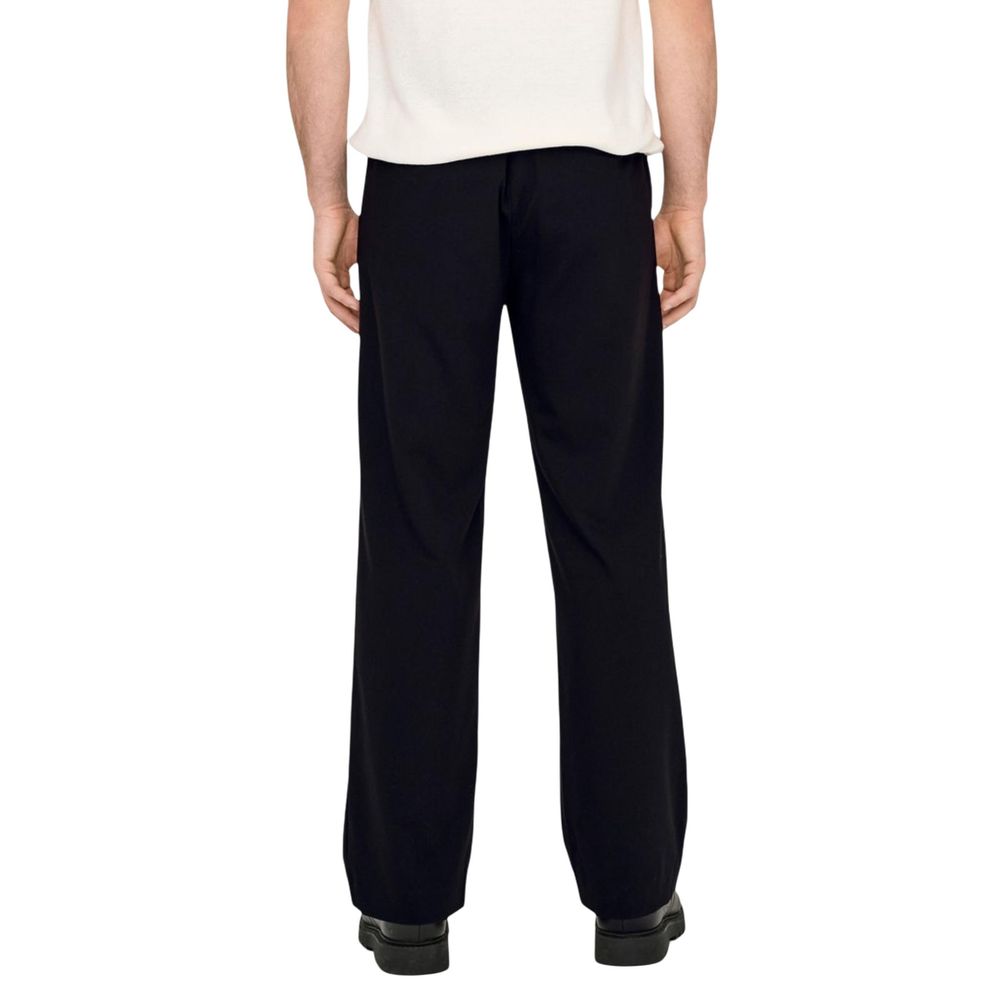 Only & Sons Black Polyester Casual Pants | Regal Royce