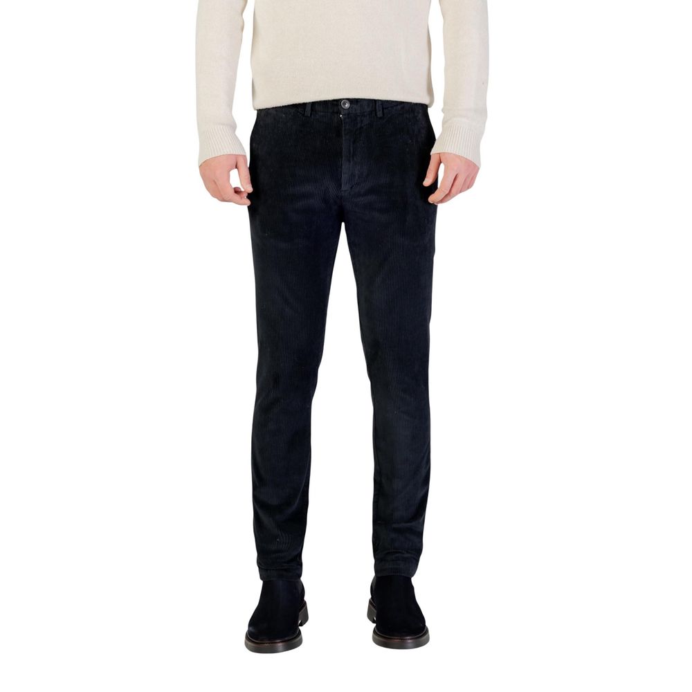 Borghese Blue Cotton Casual Pants | Regal Royce
