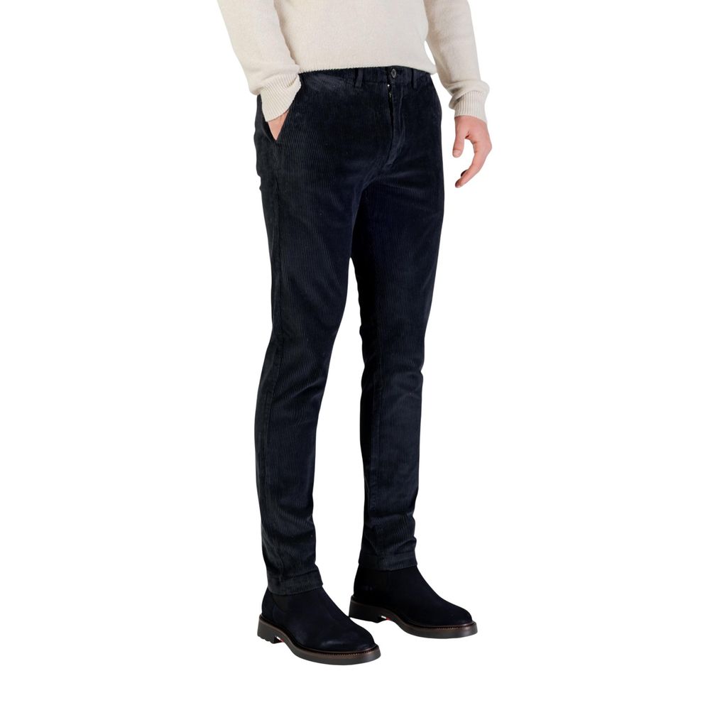 Borghese Blue Cotton Casual Pants | Regal Royce