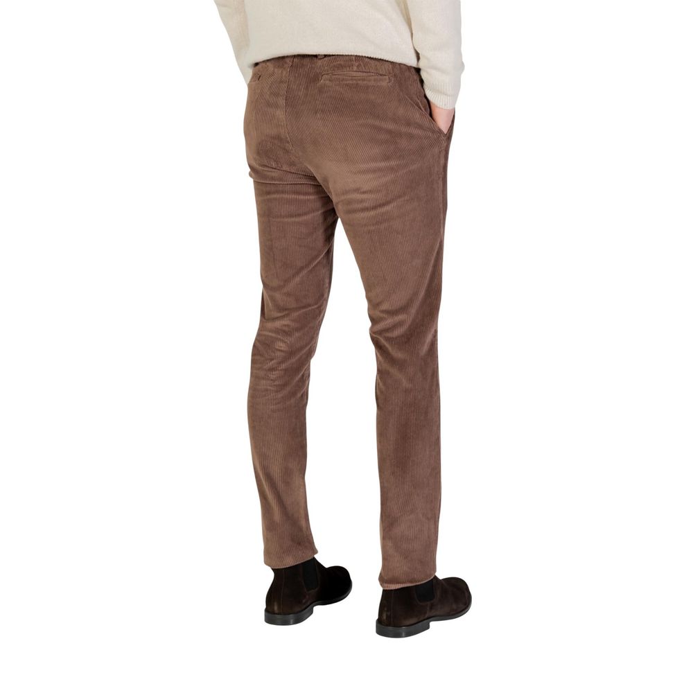 Borghese Brown Cotton Casual Pants | Regal Royce