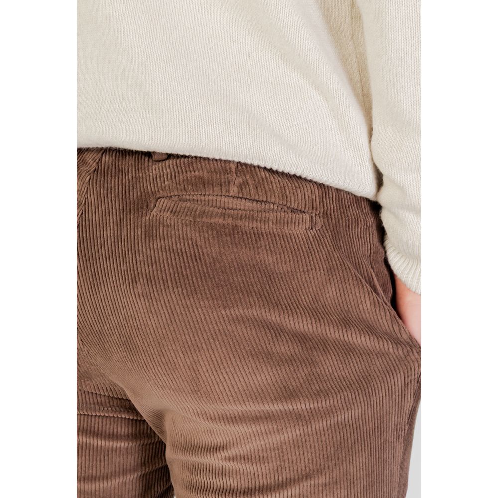 Borghese Brown Cotton Casual Pants | Regal Royce