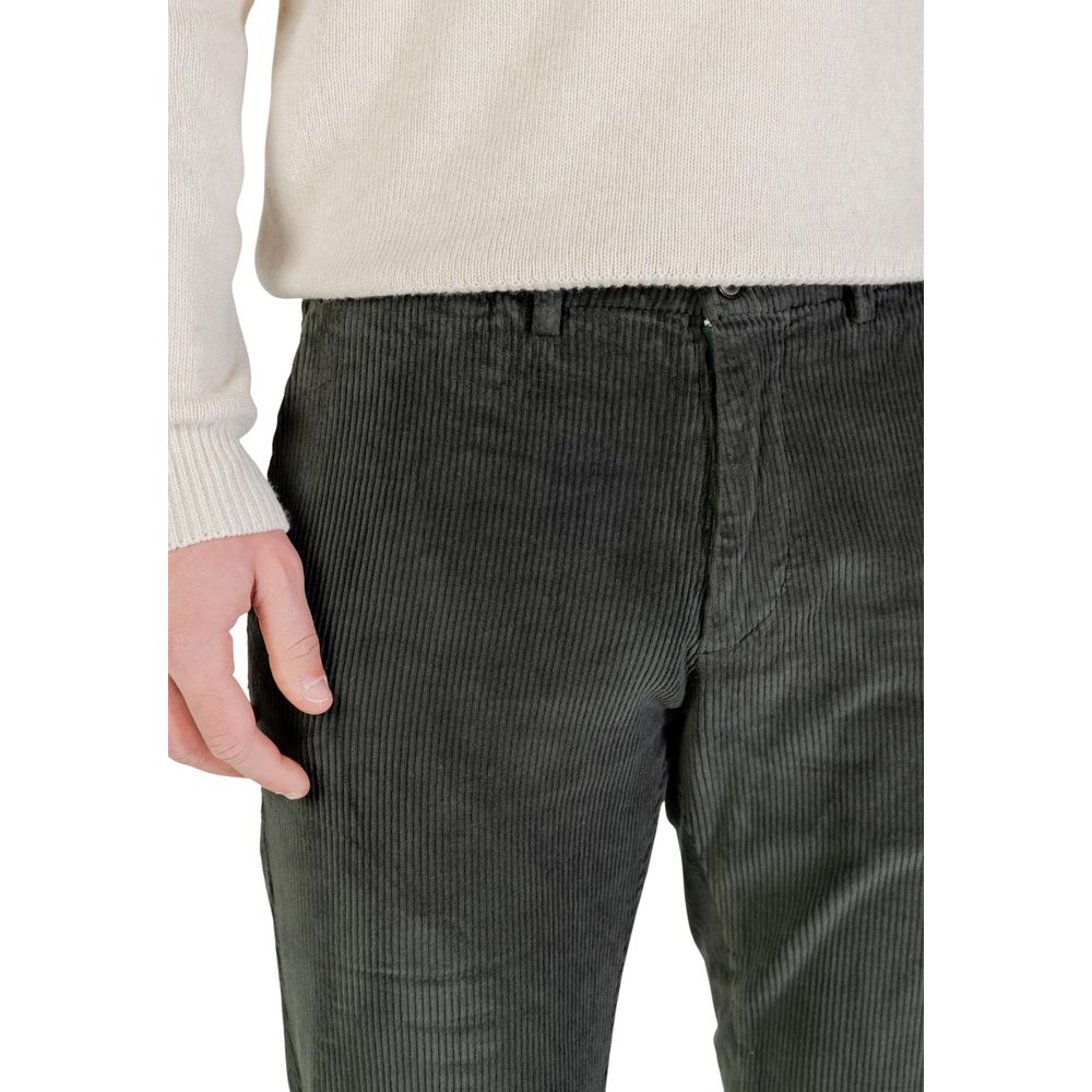 Borghese Green Cotton Casual Pants | Regal Royce