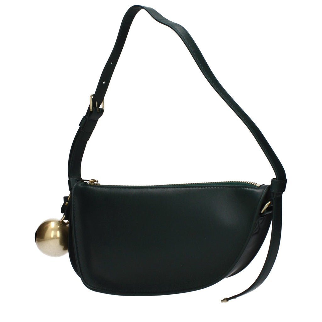 Burberry Green Leather Shoulder Bag