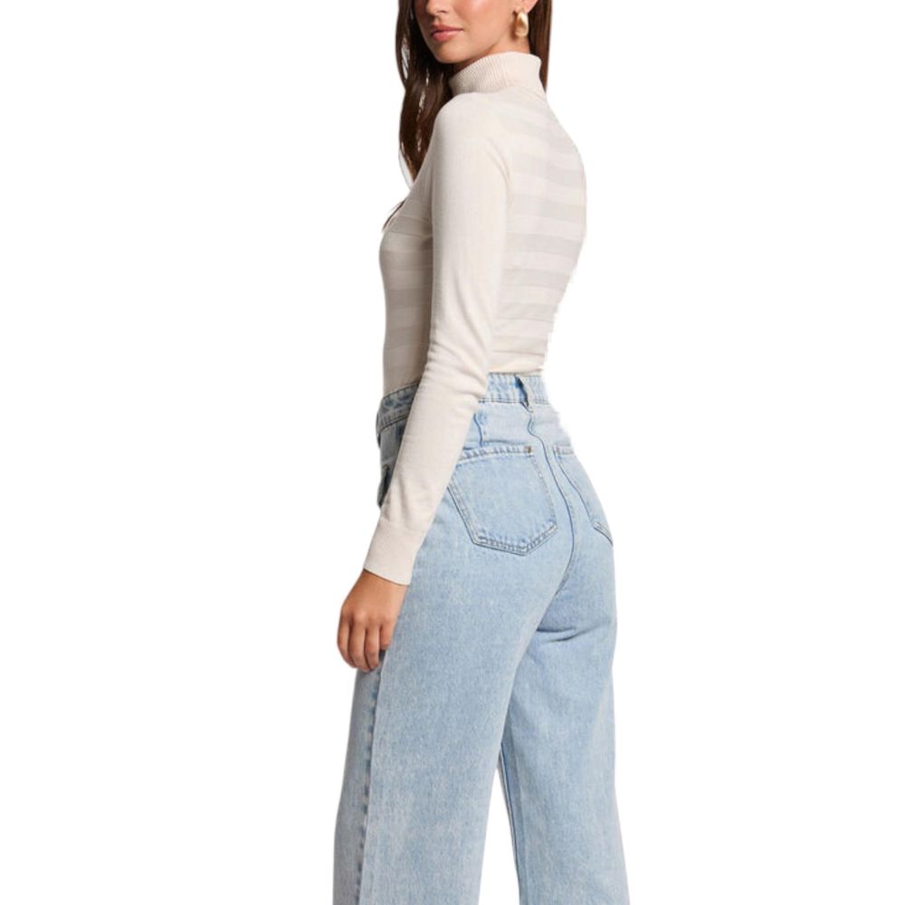 Morgan De Toi Beige Viscose Turtleneck | Regal Royce
