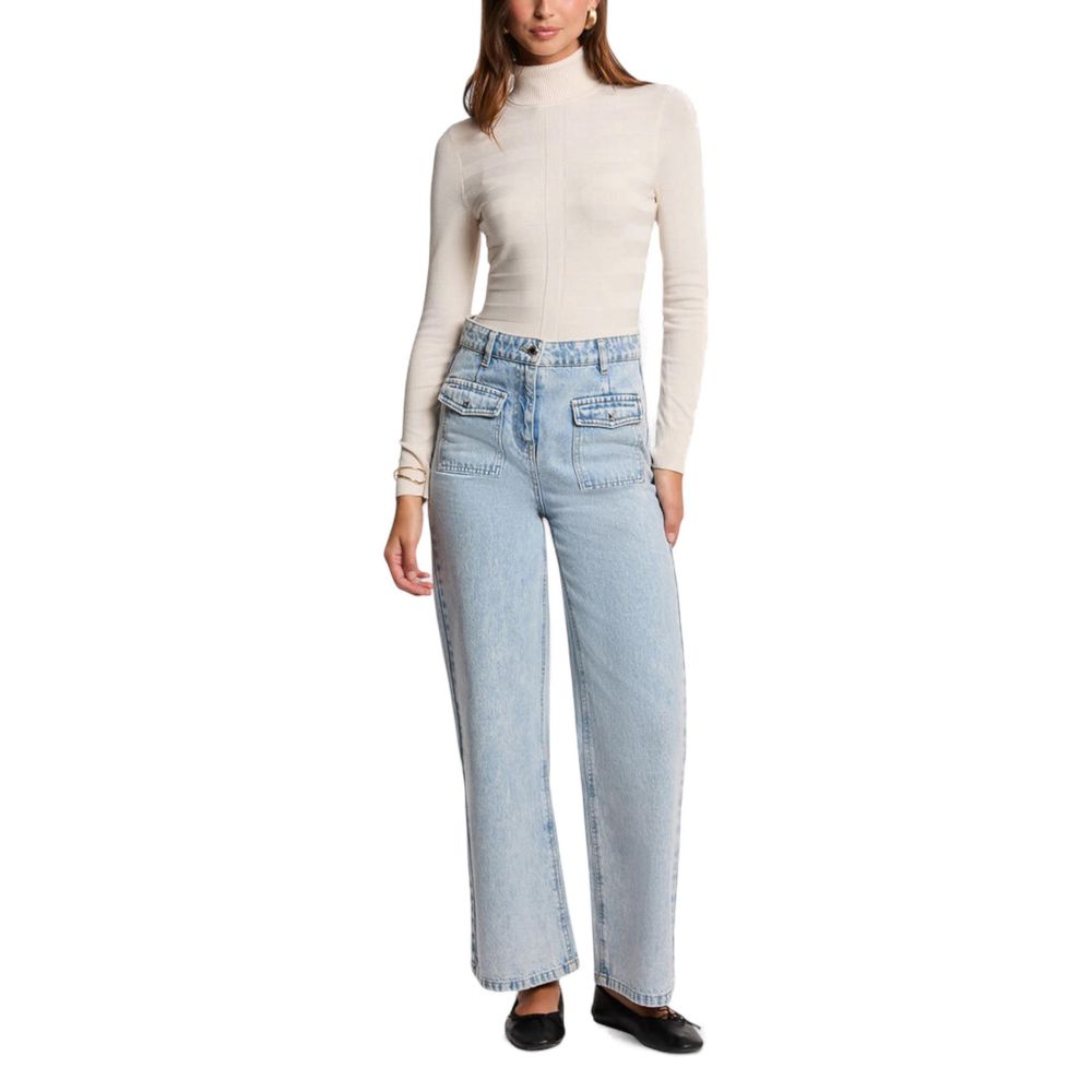 Morgan De Toi Beige Viscose Turtleneck | Regal Royce