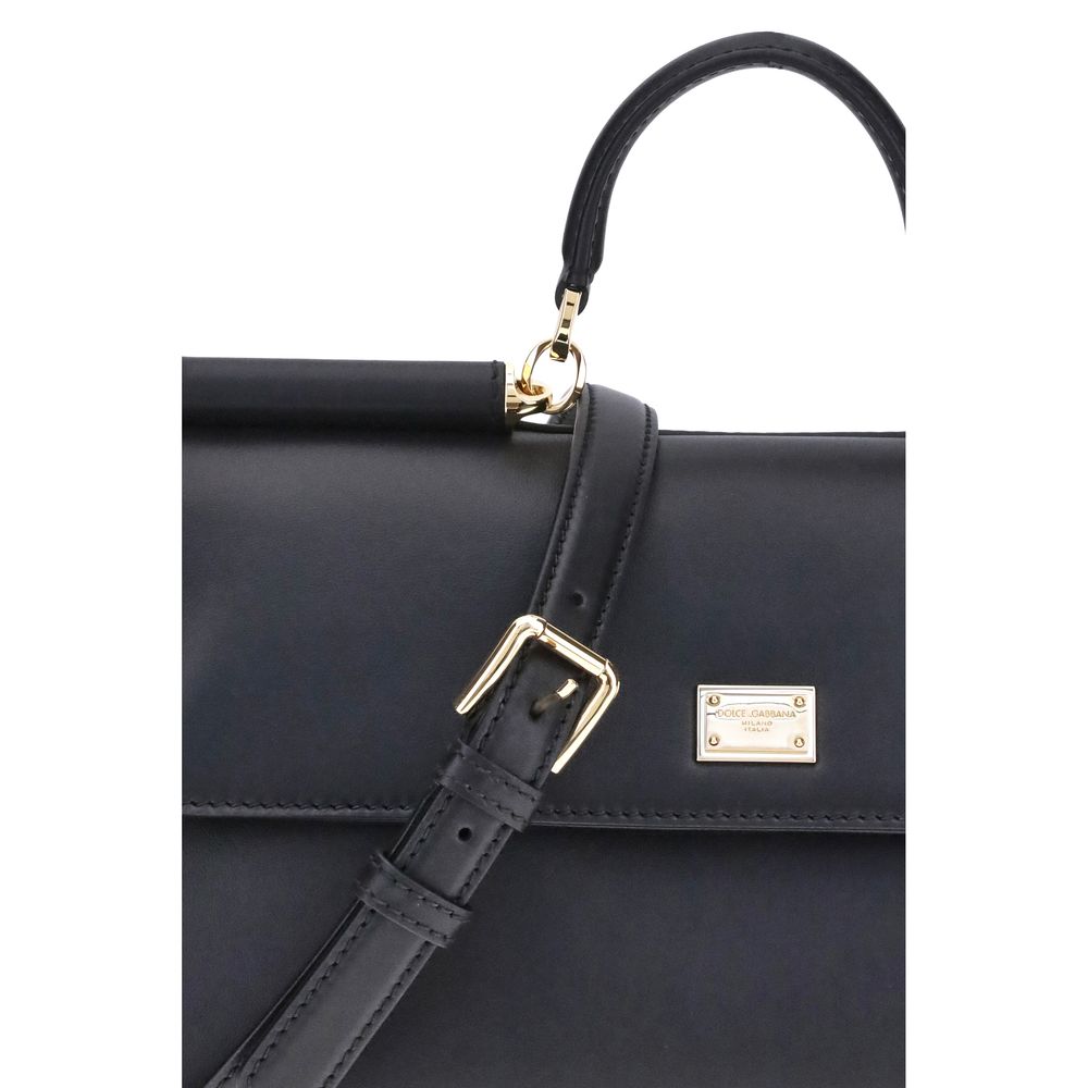 Dolce & Gabbana Black Calf Leather Bos Taurus Shoulder Bag | Regal Royce