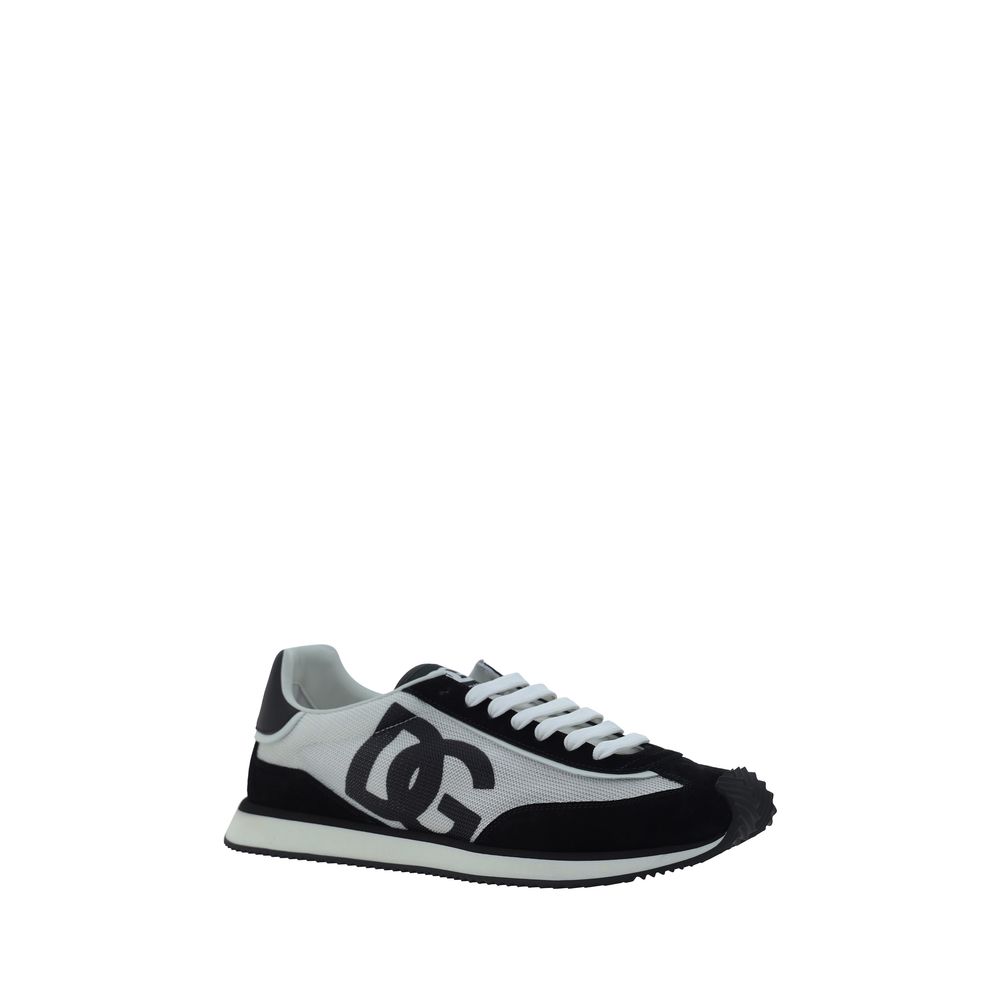 Dolce & Gabbana White Fabric Athletic Sneakers | Regal Royce