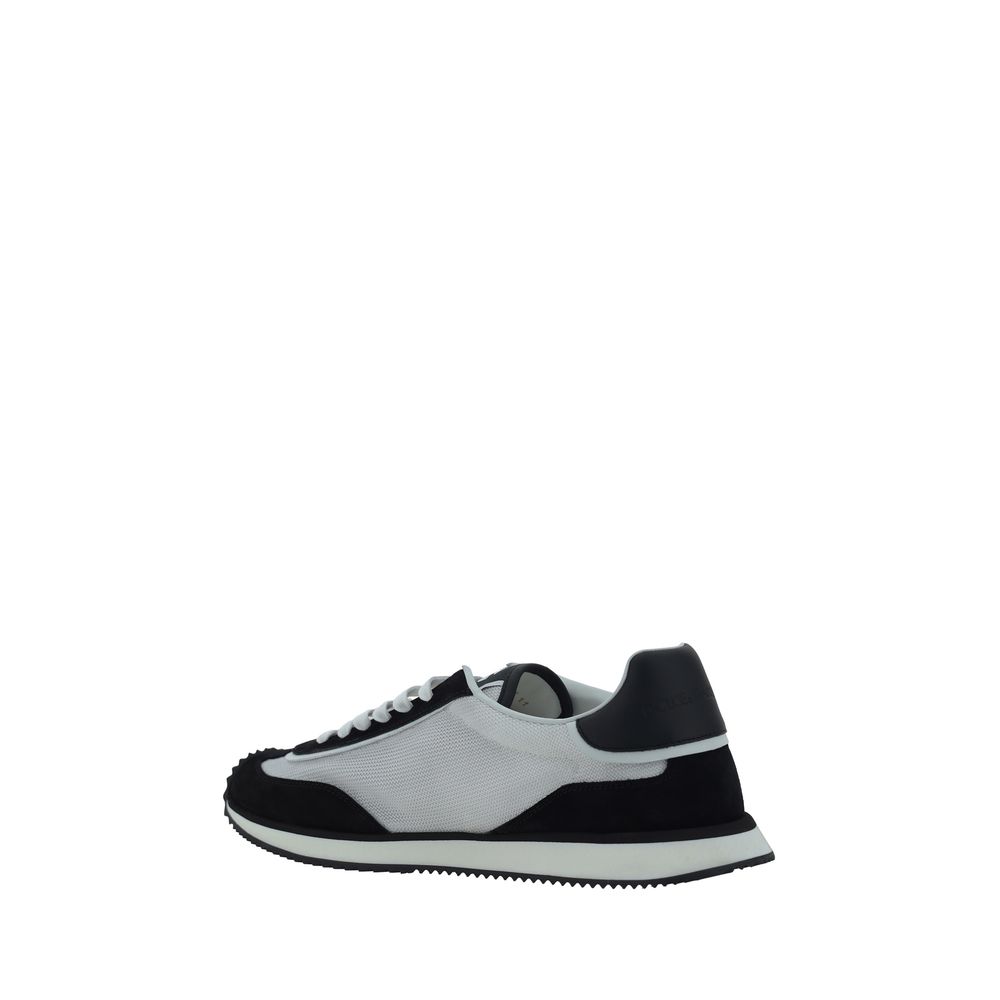 Dolce & Gabbana White Fabric Athletic Sneakers | Regal Royce