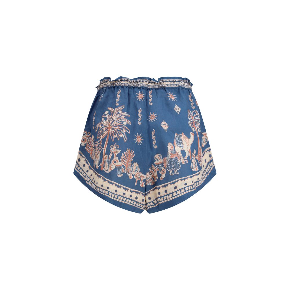 Alemais Blue Linen Bermuda Shorts | Regal Royce