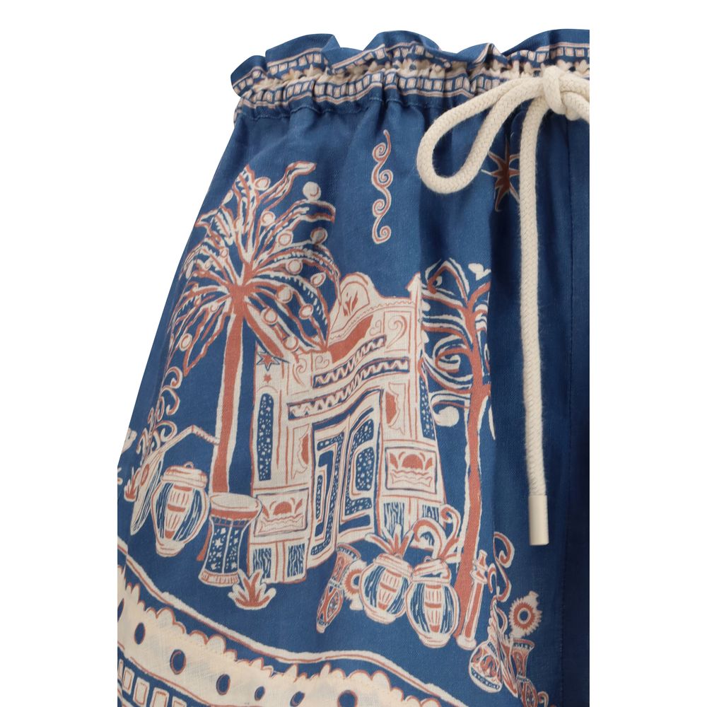 Alemais Blue Linen Bermuda Shorts | Regal Royce