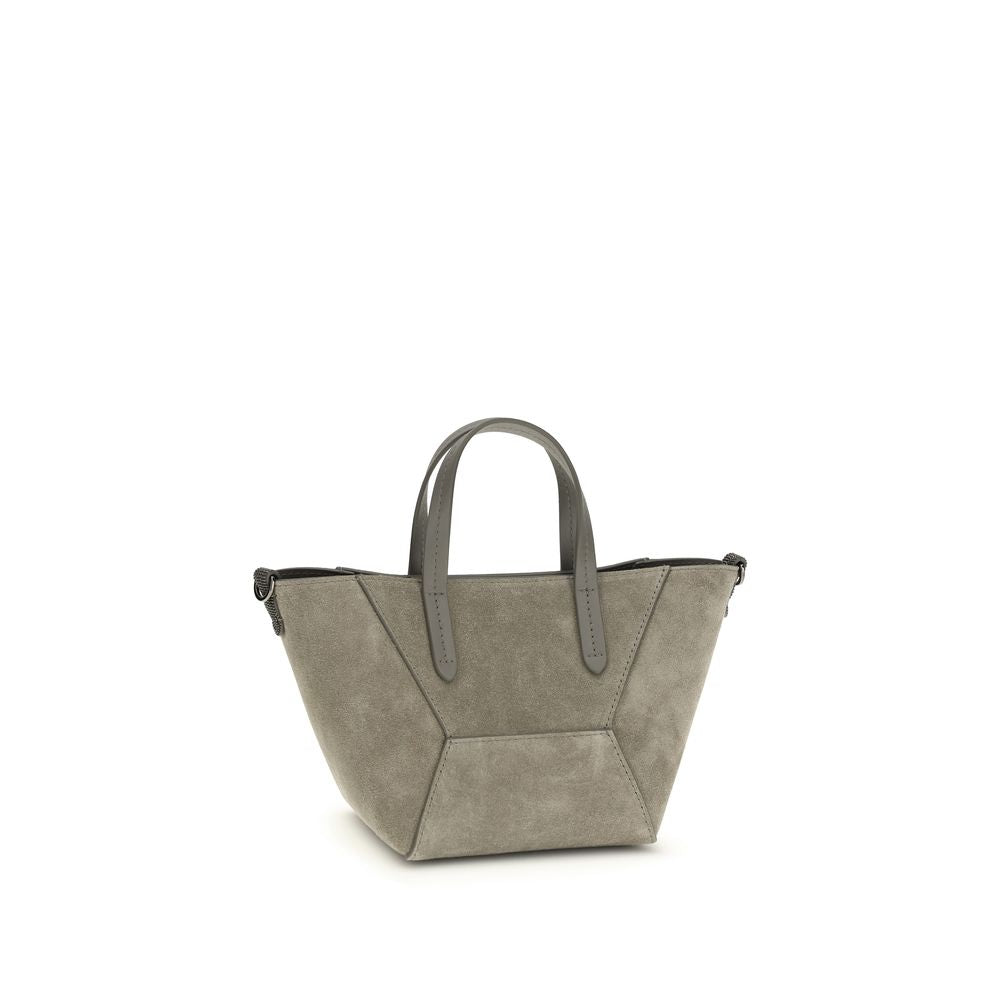 Brunello Cucinelli Brown Calf Leather Bos Taurus Shoulder Bag | Regal Royce