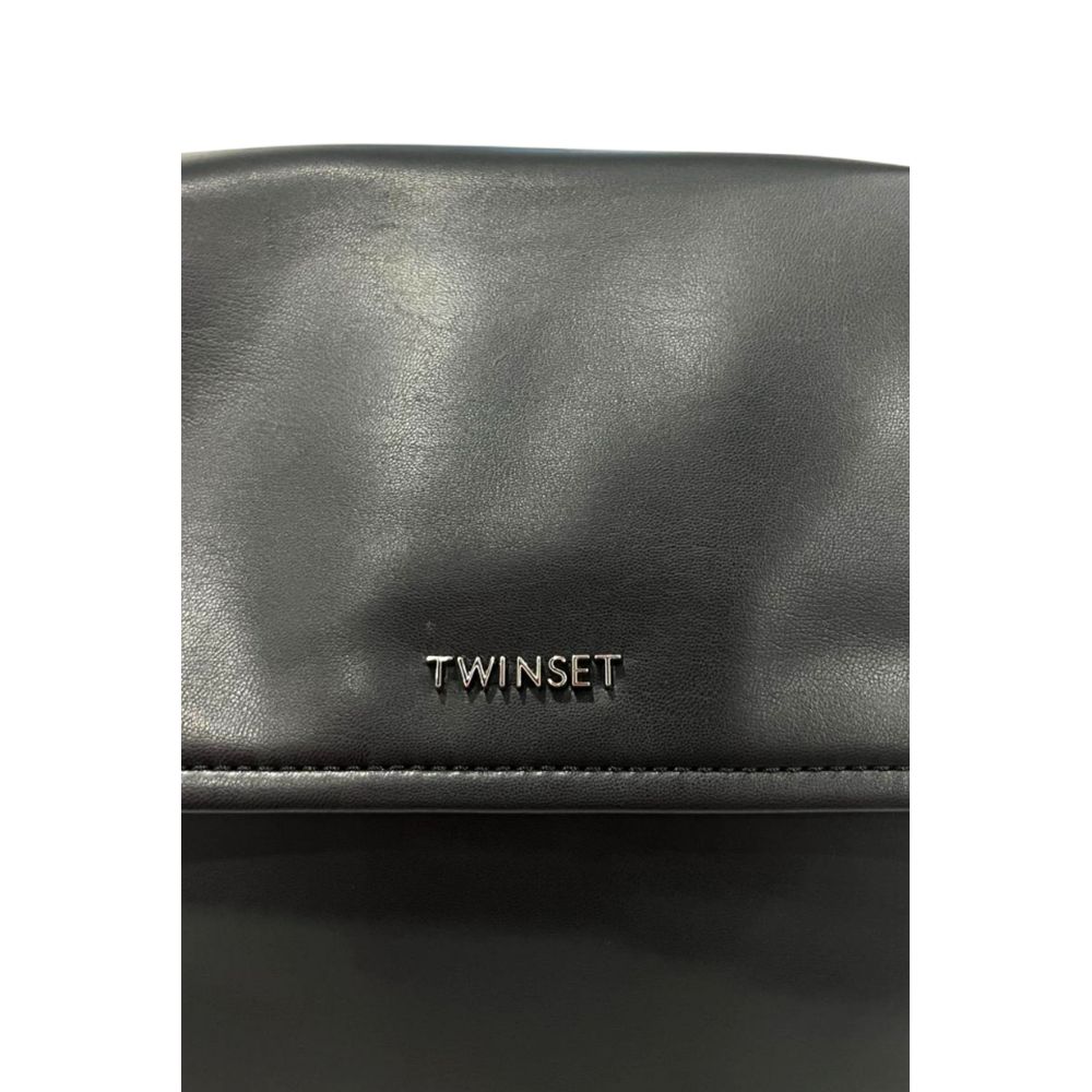 Twinset Black PU Women Handbag | Regal Royce