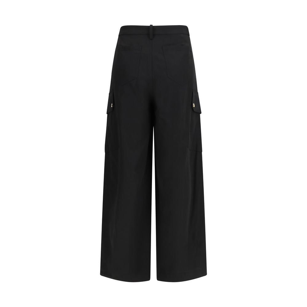 PINKO Black Cotton Cargo Pants | Regal Royce