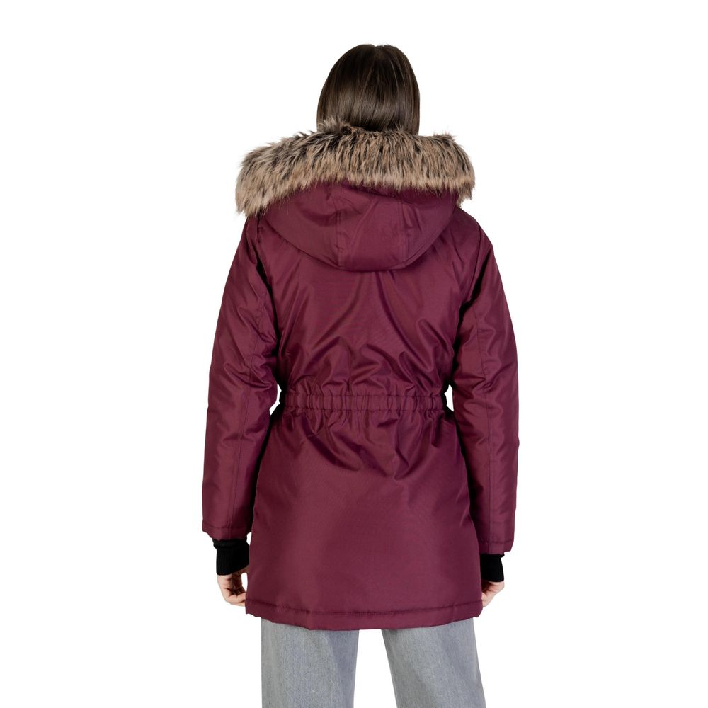 Only Bordeaux Polyester Parka | Regal Royce