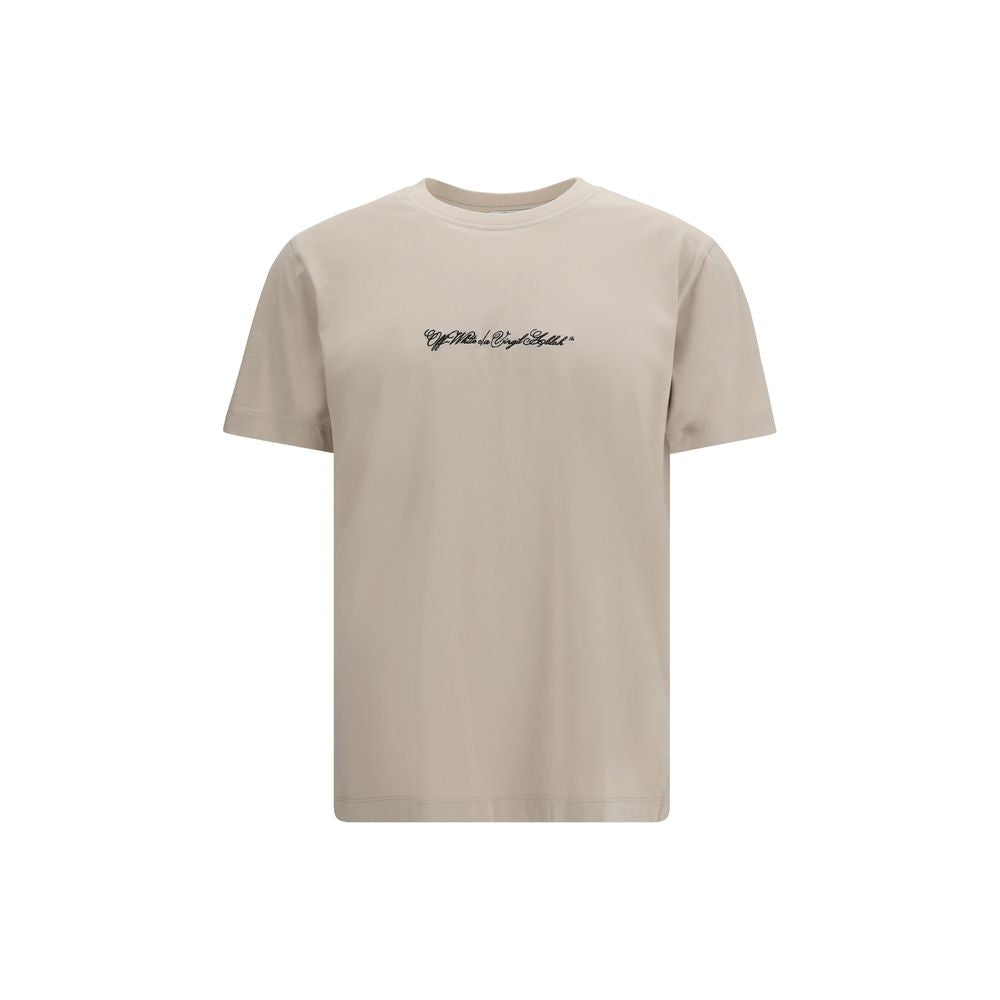 Off-White Beige Cotton T-Shirt | Regal Royce