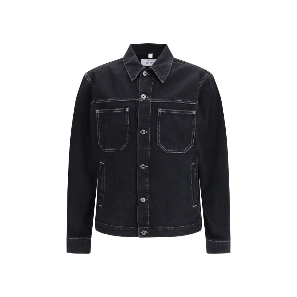 Off-White Black Cotton Denim Jacket | Regal Royce