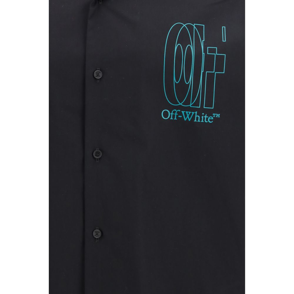 Off-White Black Cotton Shortsleeve Shirt | Regal Royce