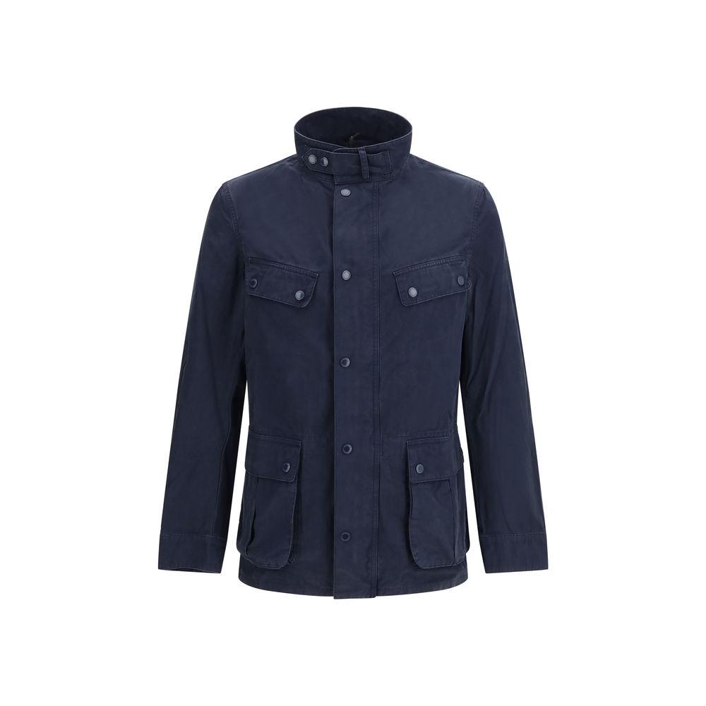 Barbour International Blue Cotton Full-Length Jacket | Regal Royce