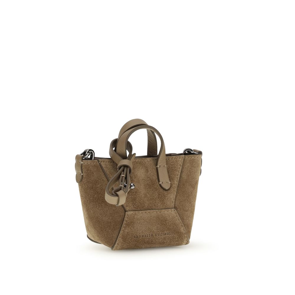 Brunello Cucinelli Brown Calf Leather Bos Taurus Shoulder Bag | Regal Royce