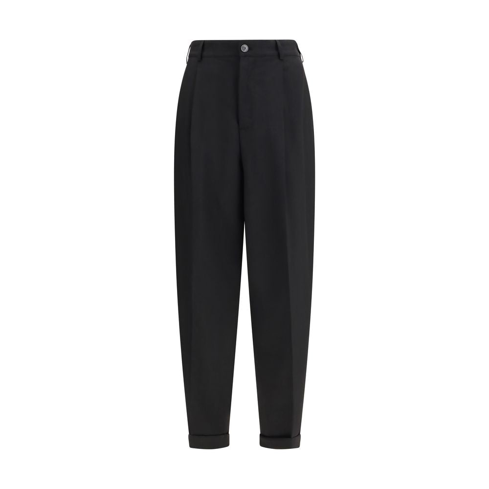 Marni Black Fleece Wool Casual Pants | Regal Royce