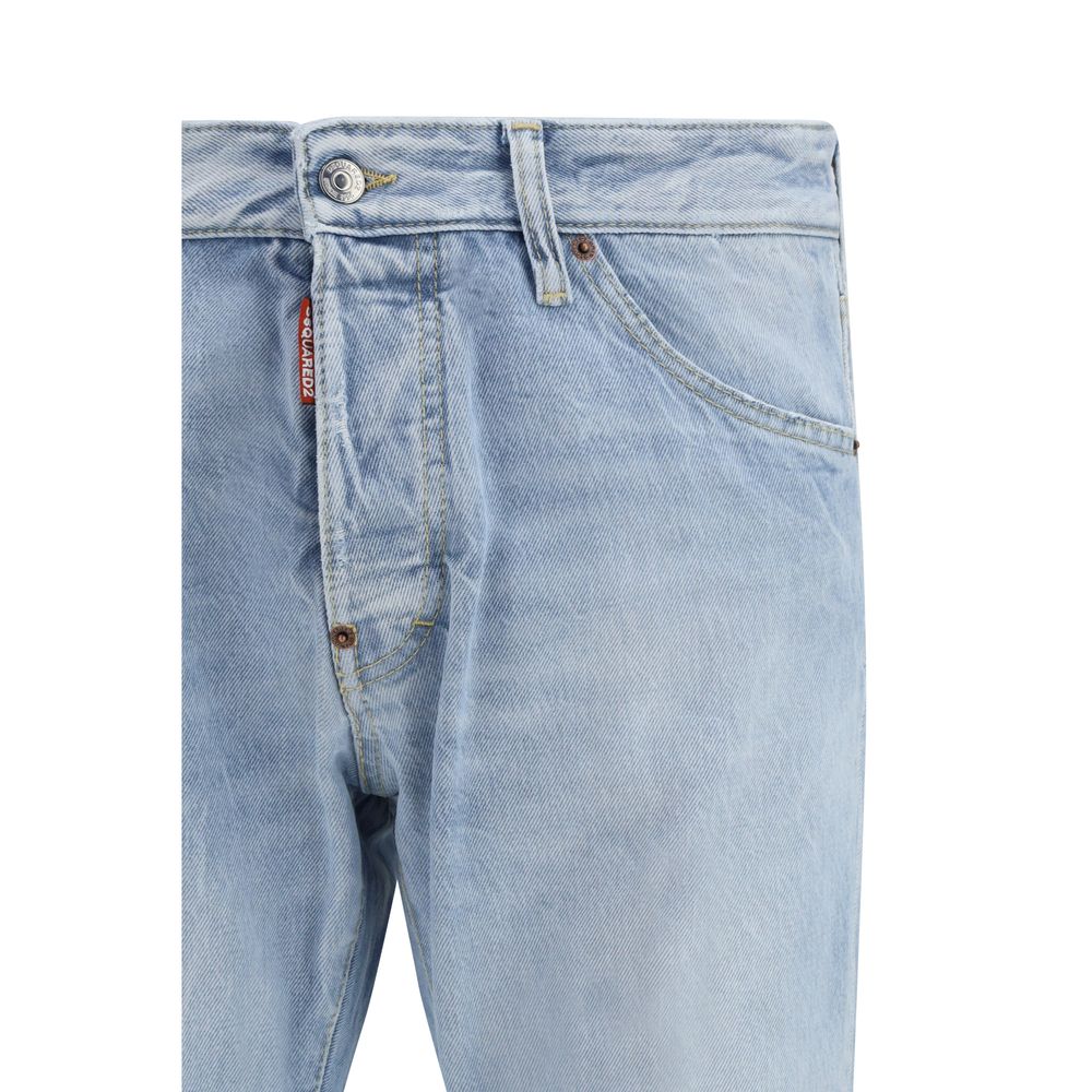 Dsquared² Blue Cotton Straight-Leg Jeans | Regal Royce