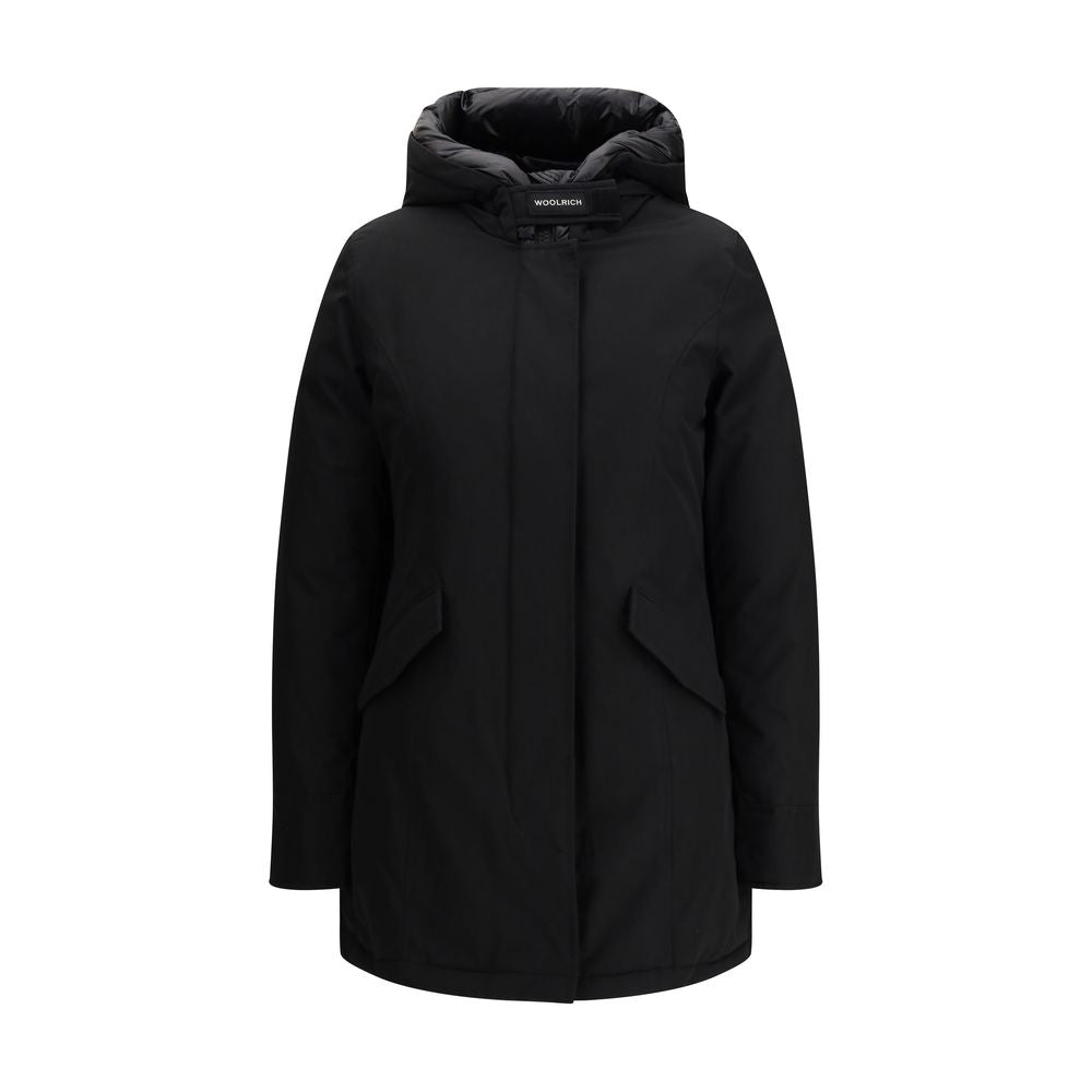 Woolrich Black Cotton Parka | Regal Royce