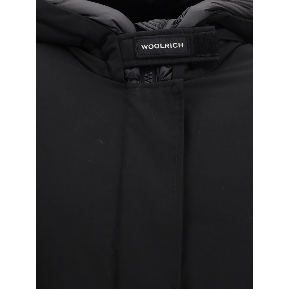 Woolrich Black Cotton Parka | Regal Royce