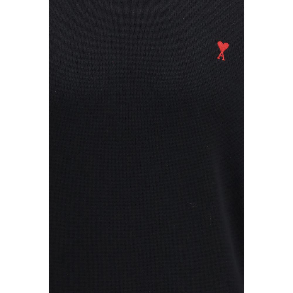 Ami Paris Black Merino Wool Sweatshirt | Regal Royce