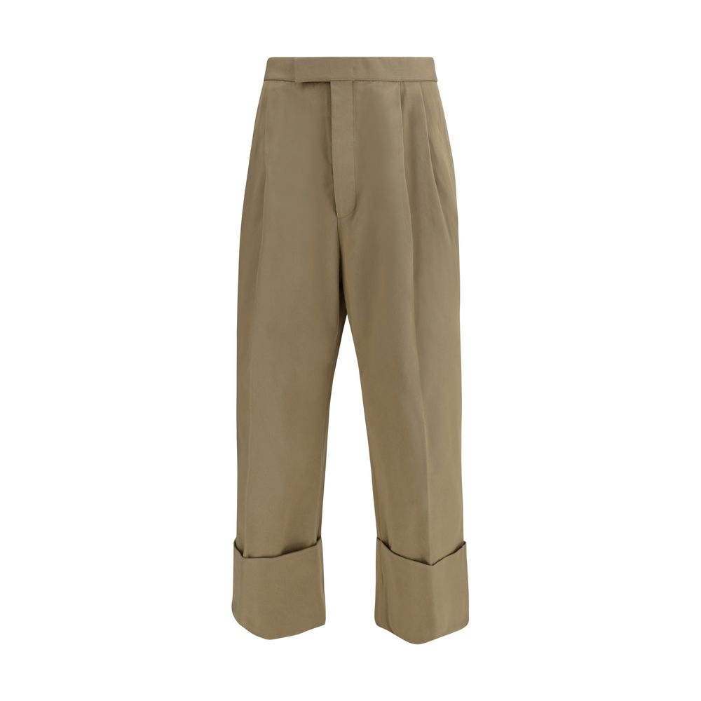 Thom Browne Beige Cotton Casual Pants | Regal Royce