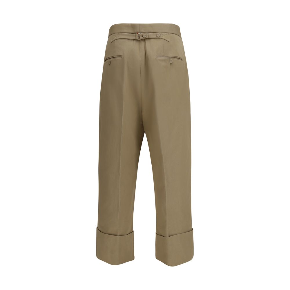 Thom Browne Beige Cotton Casual Pants | Regal Royce