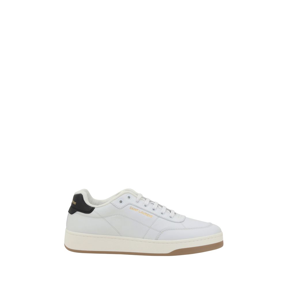 Saint Laurent White Calf Leather Bos Taurus Low Top Sneakers | Regal Royce