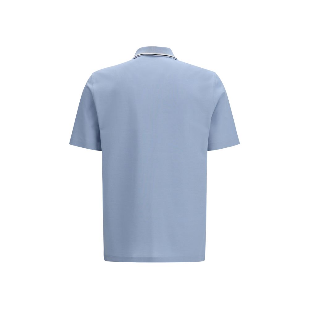 Ferragamo Blue Cotton Polo Shirt | Regal Royce