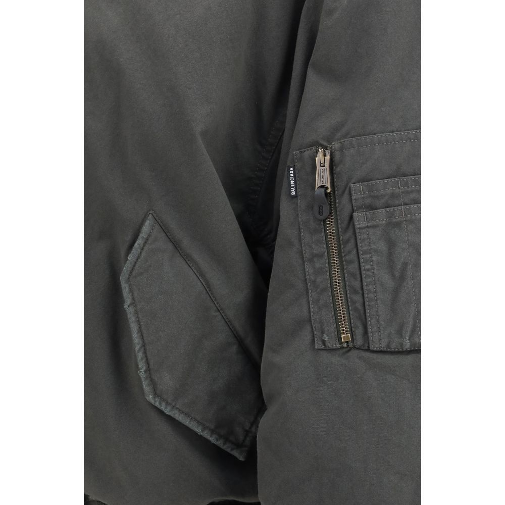 Balenciaga Gray Cotton Bomber | Regal Royce