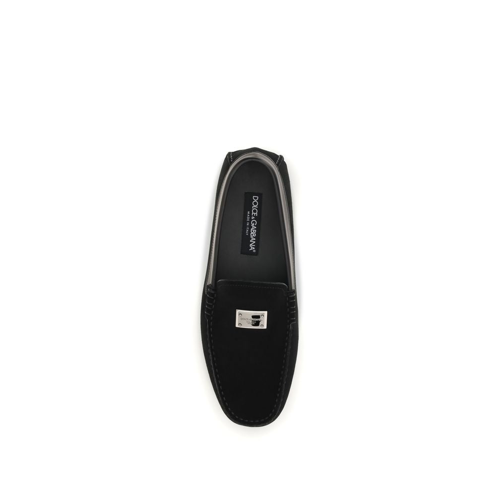Dolce & Gabbana Black Calf Leather Bos Taurus Slip-On Loafers | Regal Royce