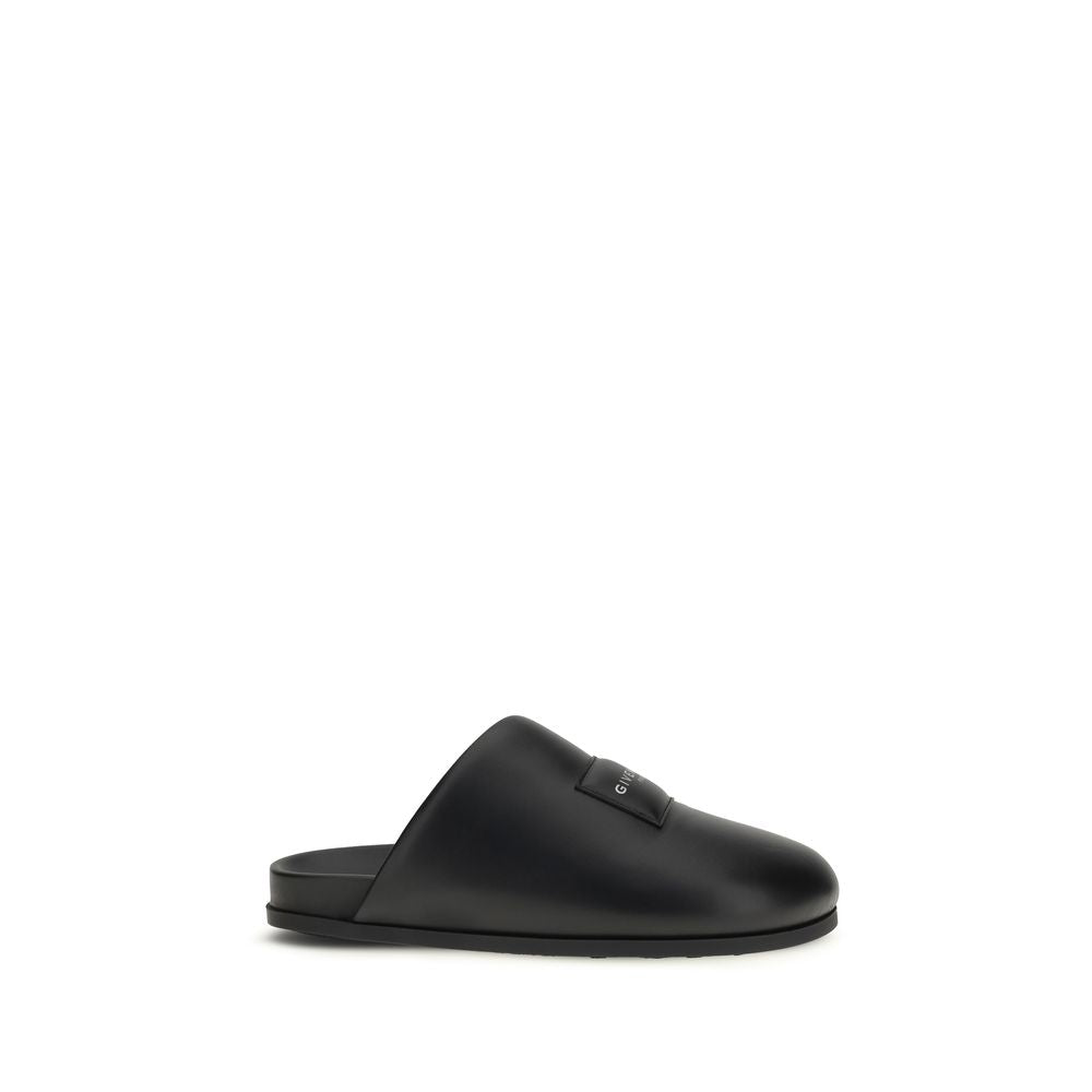 Givenchy Black Calf Leather Bos Taurus Mules | Regal Royce