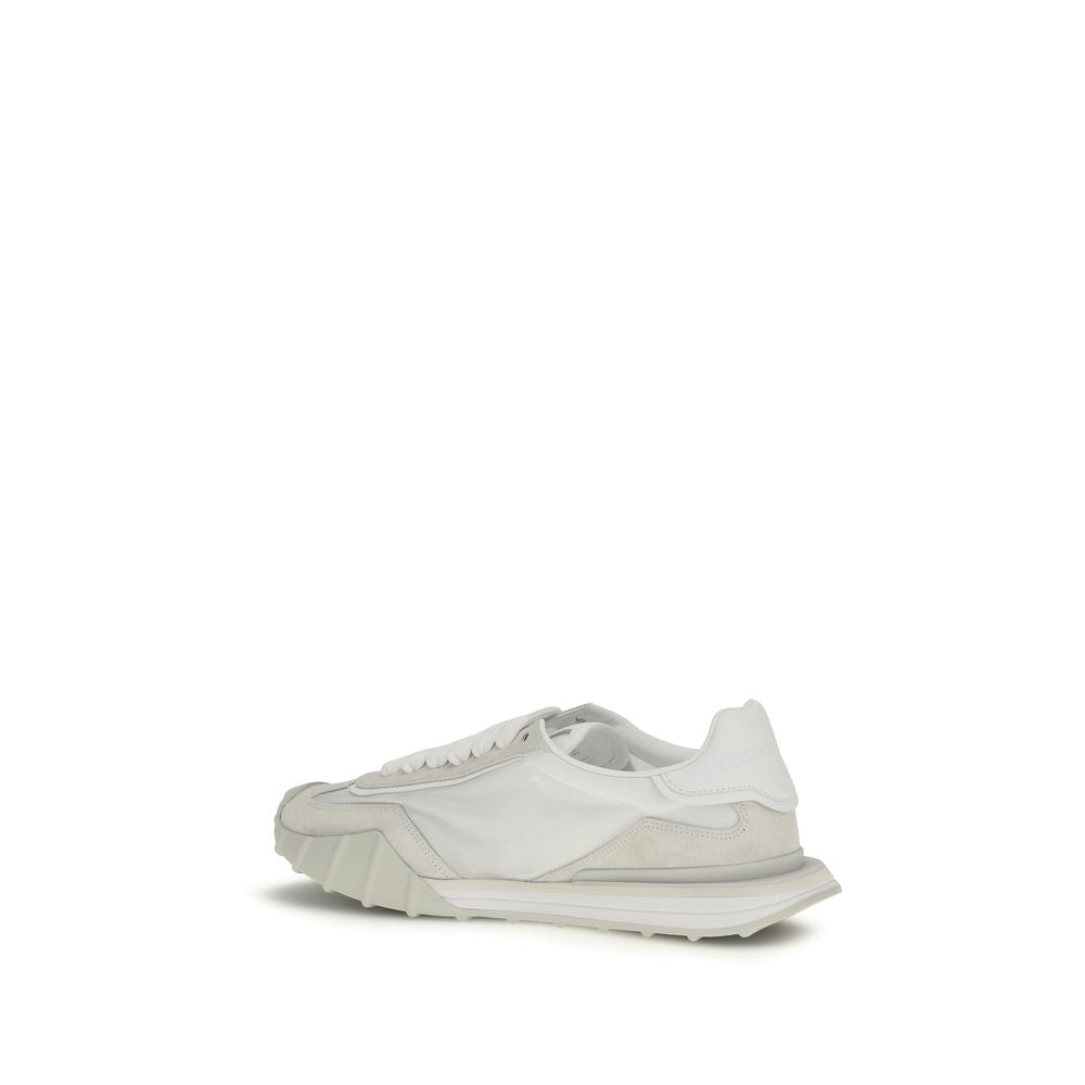 Dolce & Gabbana White Calf Leather Bos Taurus Athletic Sneakers | Regal Royce