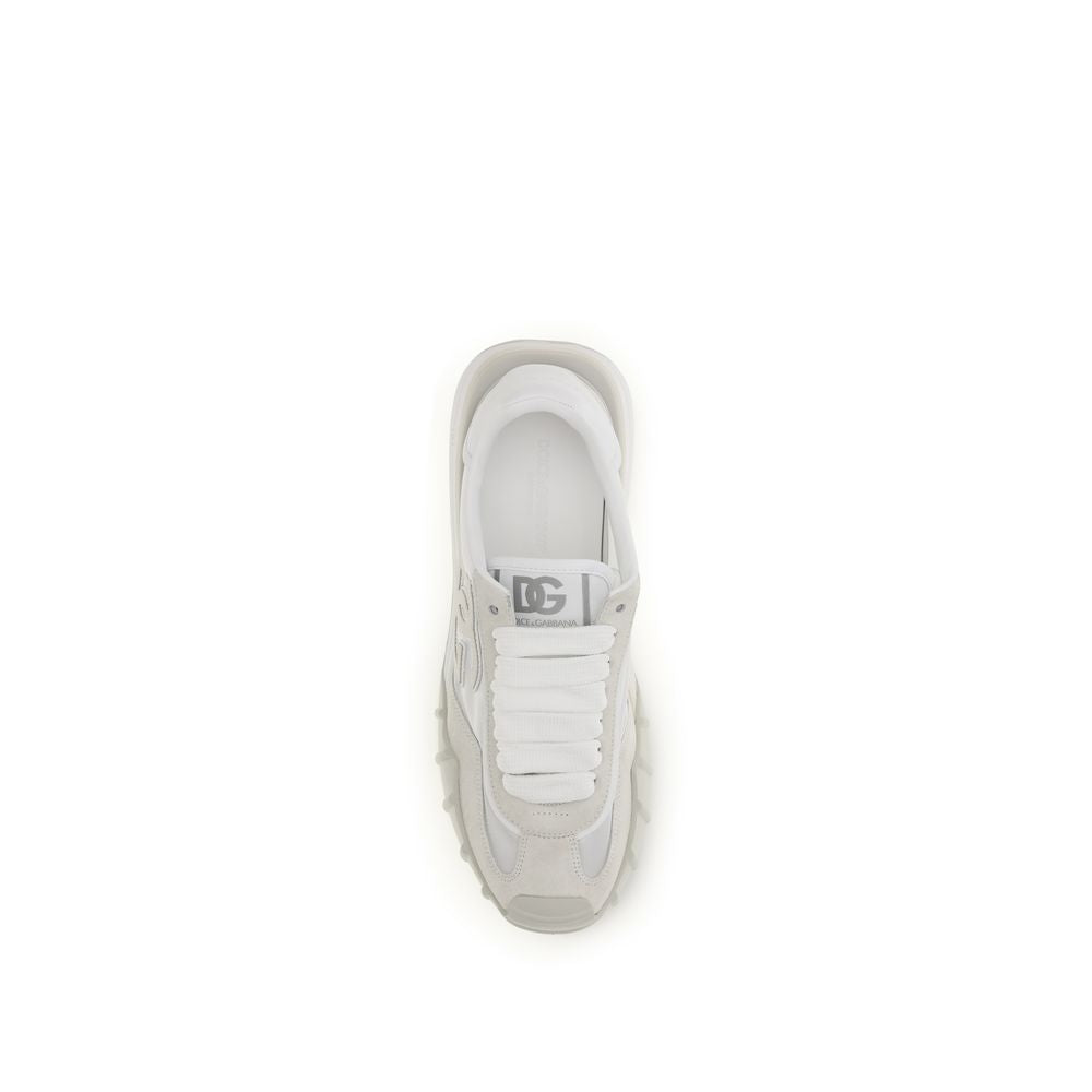 Dolce & Gabbana White Calf Leather Bos Taurus Athletic Sneakers | Regal Royce