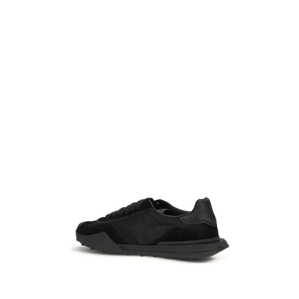 Dolce & Gabbana Black Calf Leather Bos Taurus Athletic Sneakers | Regal Royce
