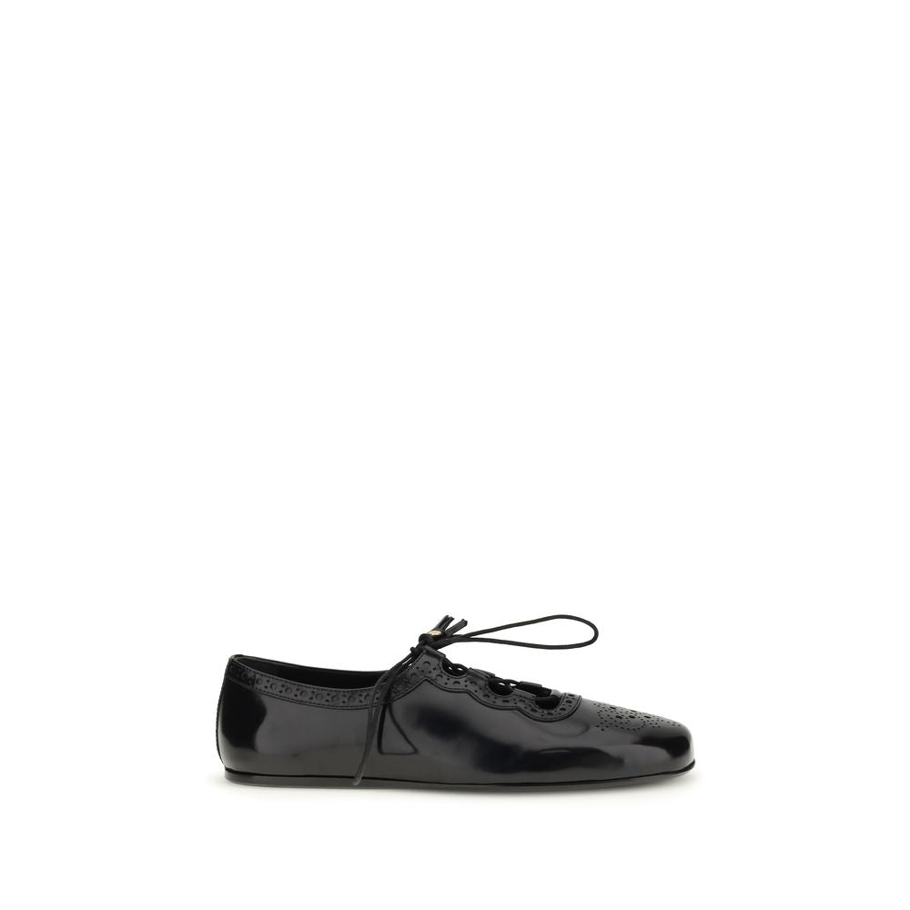 Church's Black Calf Leather Bos Taurus Ballet Flats | Regal Royce