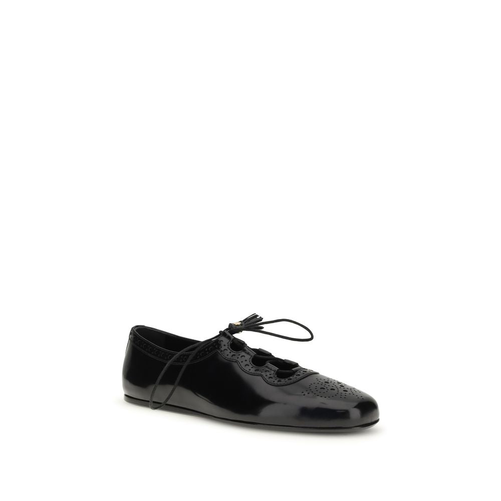 Church's Black Calf Leather Bos Taurus Ballet Flats | Regal Royce