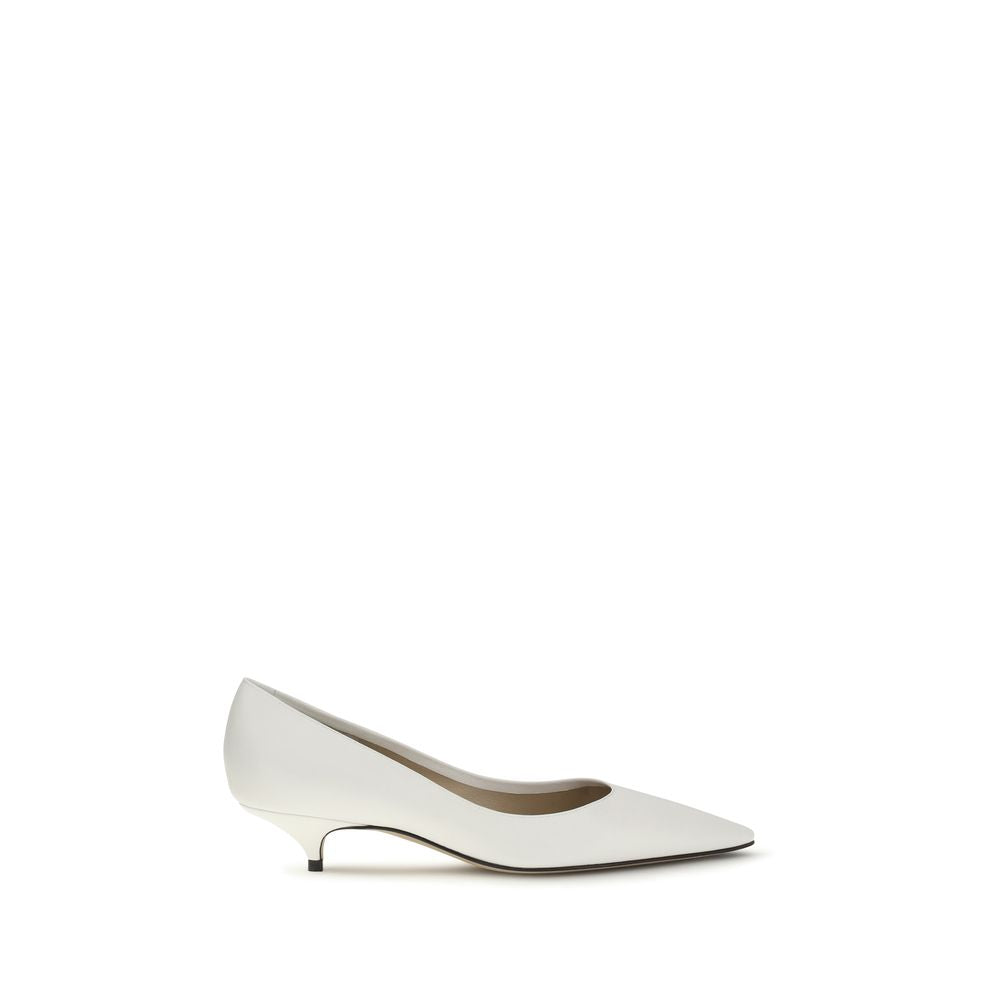 The Row White Lamb Ovis Aries Aries Mid Heel Pumps | Regal Royce