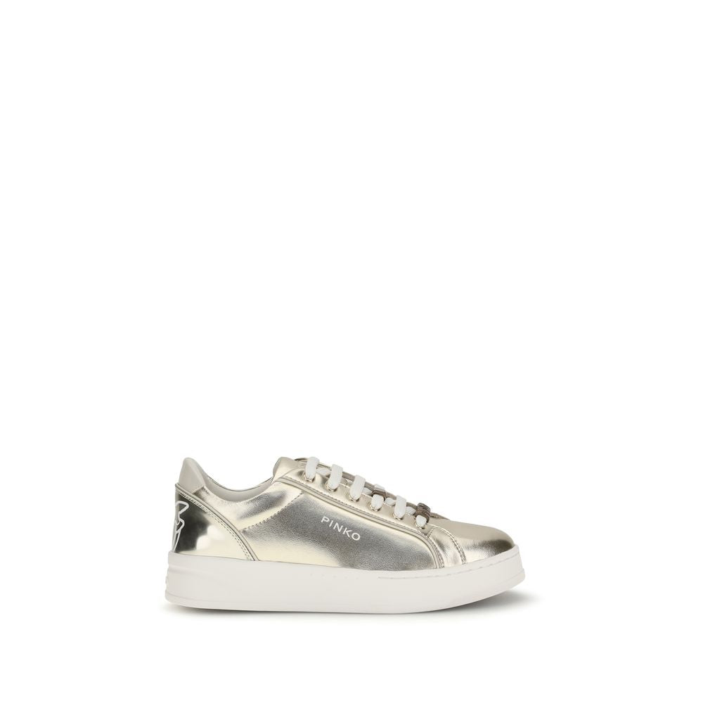 PINKO Gold Calf Leather Bos Taurus Platform Sneakers | Regal Royce