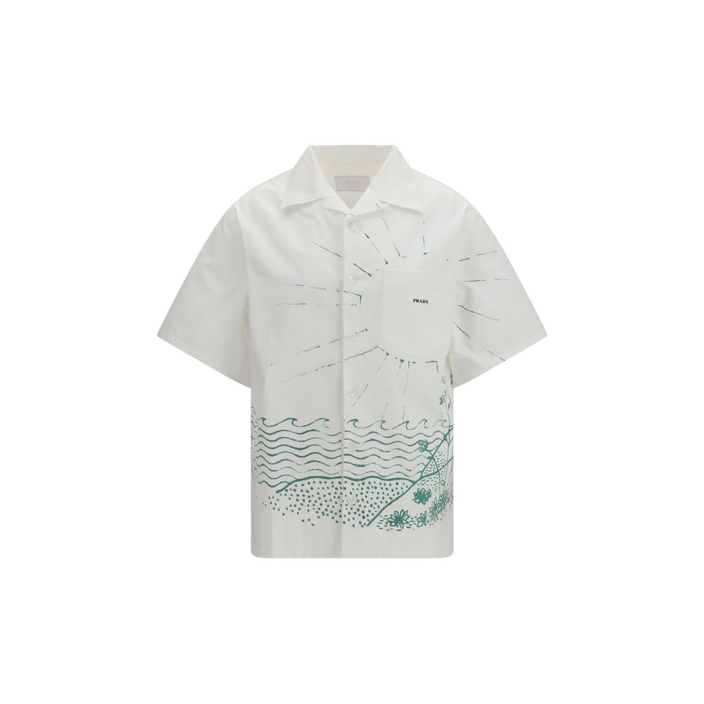 Prada White Cotton Pattern Shirt | Regal Royce