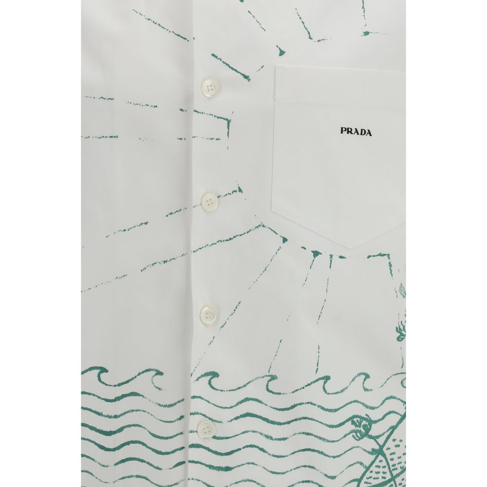 Prada White Cotton Pattern Shirt | Regal Royce