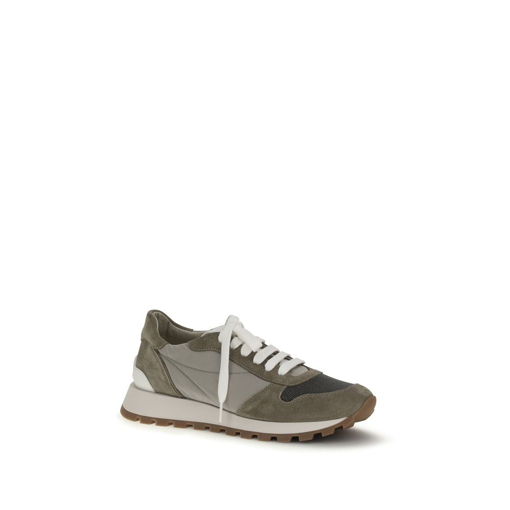 Brunello Cucinelli Bicolor Calf Leather Bos Taurus Athletic Sneakers | Regal Royce