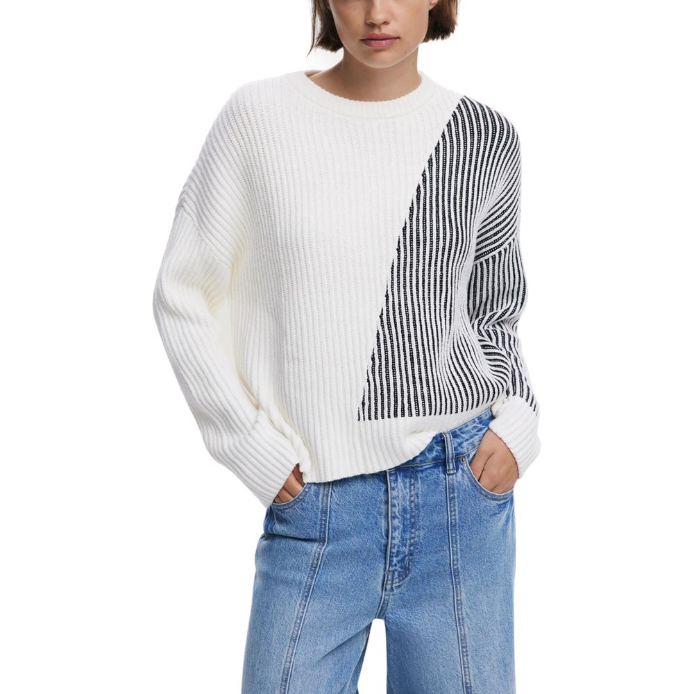 Desigual Cream Cotton Sweatshirt | Regal Royce